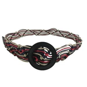 Women Macrame Braided Belt Knotted Zig Zag Style Size Medium Length 43"